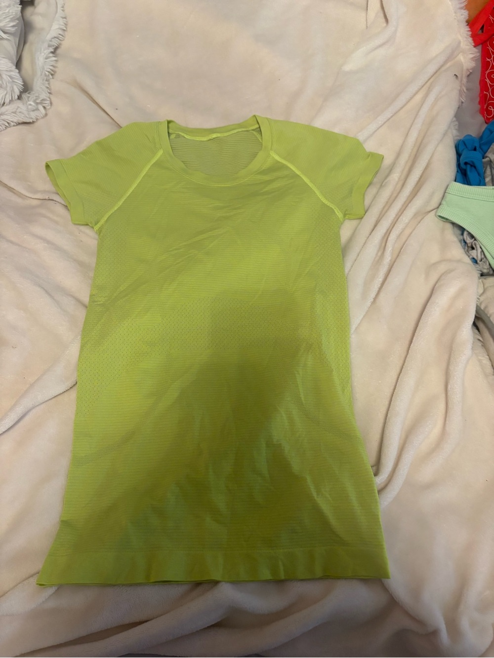 lululemon athletica Neon Lime Short Sleeve Tech Top